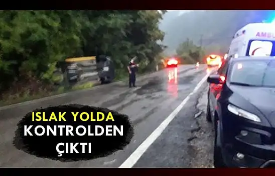 Kontrolden çıkıp böyle devrildi