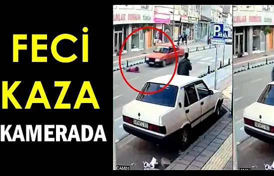 Küçük kıza otomobi böyle çarptı
