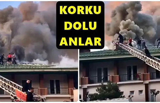 Otel yangınında korku dolu anlar