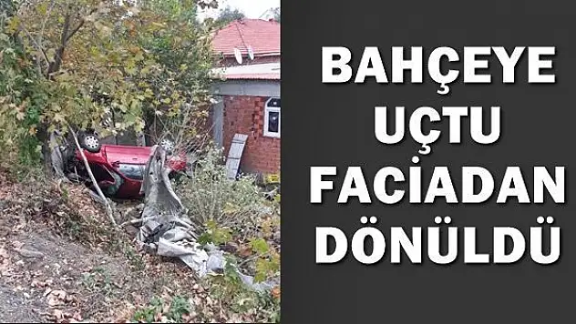Bahçeye uçan araç odun kesen kişiye çarptı
