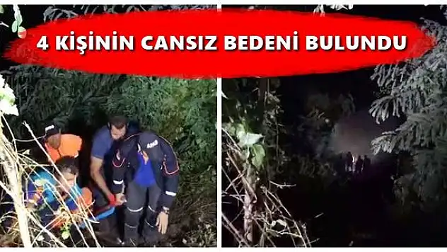 Baraja uçan otomobilde 4 kişi öldü