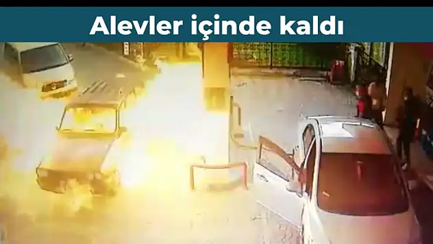 Sürücü alevler içinde kaldı