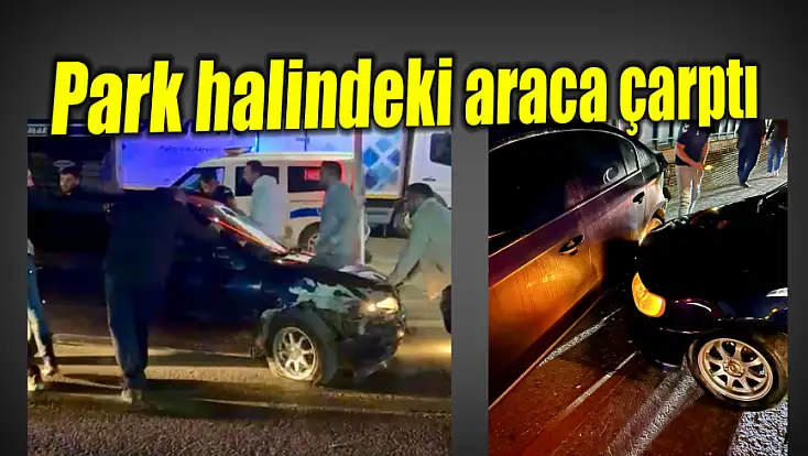 Park halindeki araca çarptı