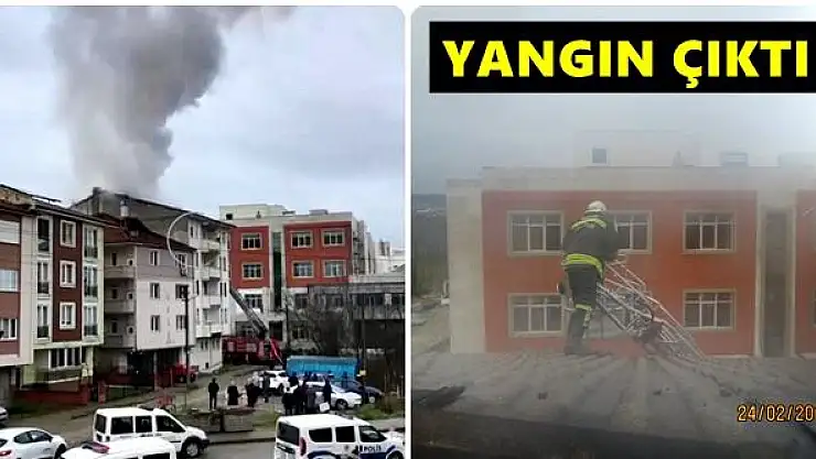 5 katlı binanın çatısında yangın