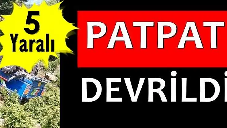 5 kişinin bindiği patpat devrildi