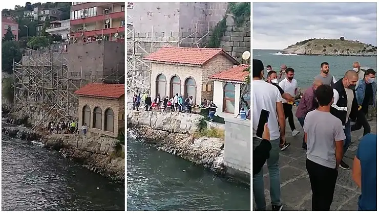 Amasra kalesinde talihsiz kaza!