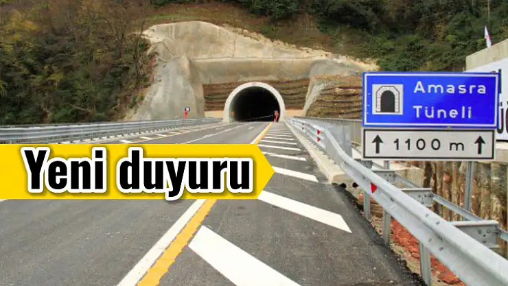 Amasra tüneli için yeni duyuru