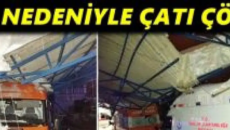 Ambulansların üzerine çatı çöktü