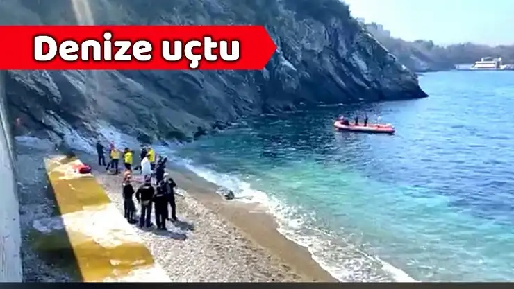 Araç 100 metreden denize uçtu
