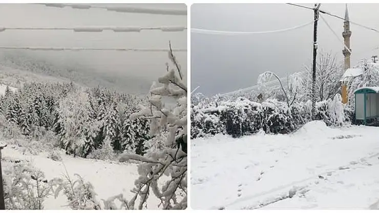 Arıt'ın zirvesinden kar manzaraları