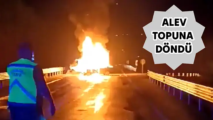 Arıt yolunda kaza sonrası yangın