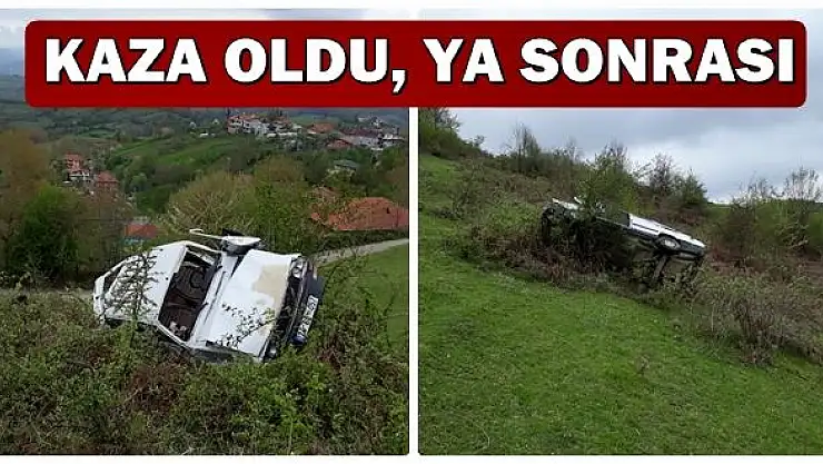 Baba oğul uçuruma yuvarlandı