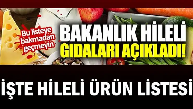 Bakanlık hileli gıda üreten firmaları açıkladı