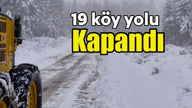 Bartın'da 19 köy yolu karda kapandı