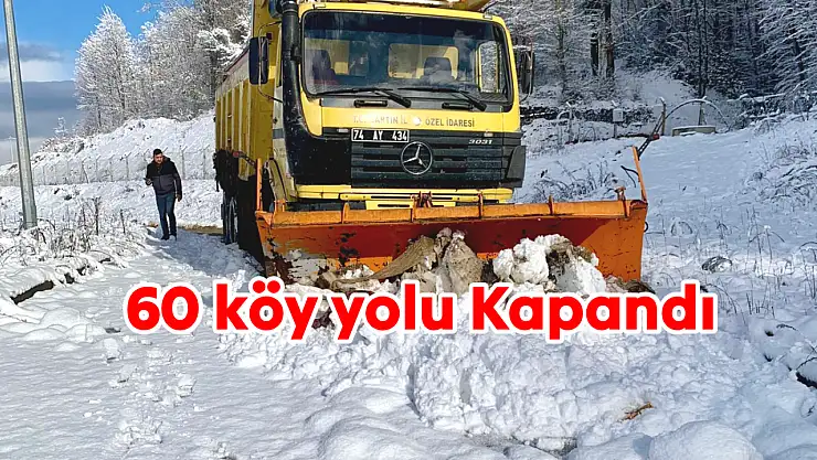 Bartın'da 60 köy yolu ulaşıma kapandı