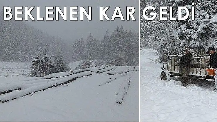 Bartın'da beklenen kar yükseklerde başladı