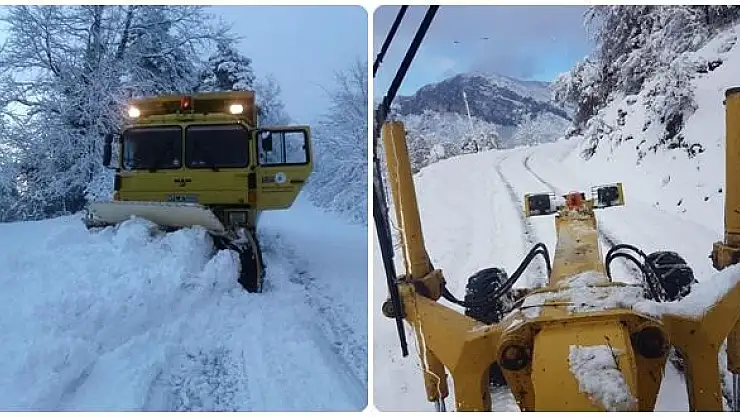 Bartın'da karla kaplı yollar açıldı