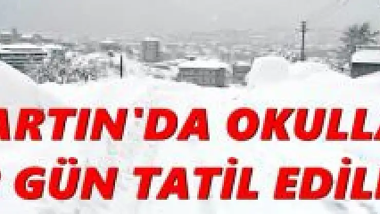 Bartın'da okullar iki gün tatil 