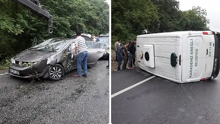 Bartın Zonguldak yolunda 2 kaza