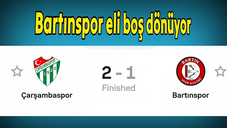 Bartınspor eli boş dönüyor