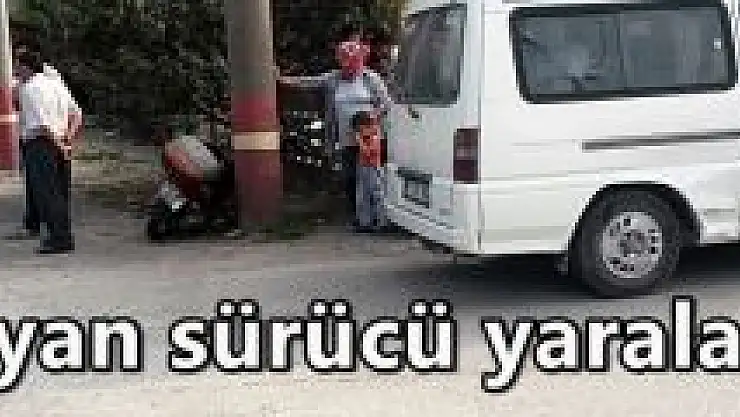 Bayan motosiklet sürücüsü kazada yaralandı