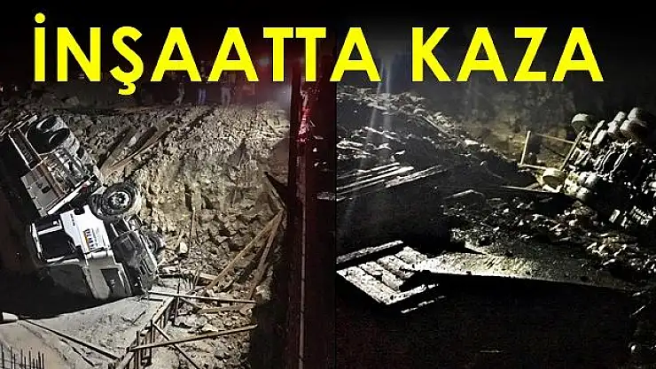 Beton pompası devrildi 