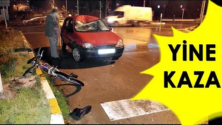 Bisikletli yaşlı adama otomobil çarptı