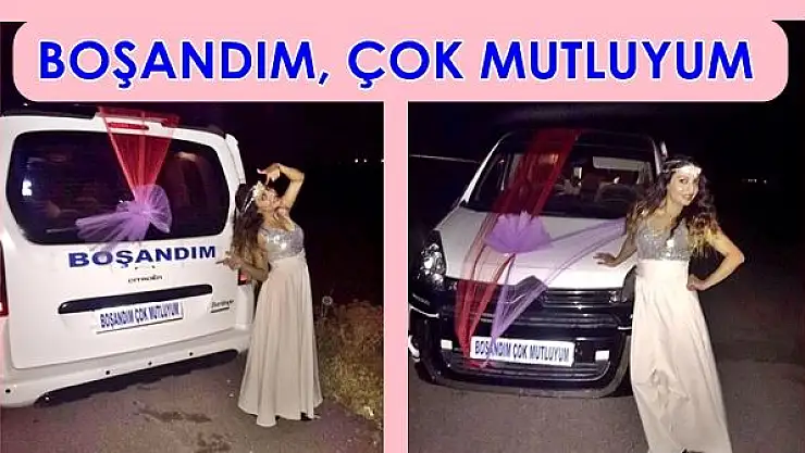 Boşanmasını araba süsleyip böyle kutladı