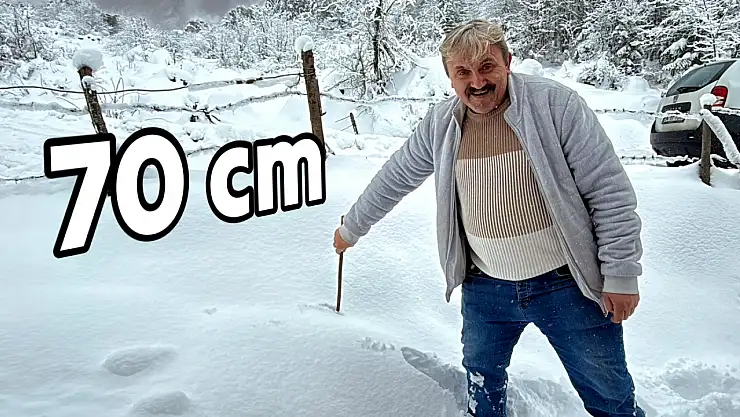 Bu köye 70 santim kar yağdı