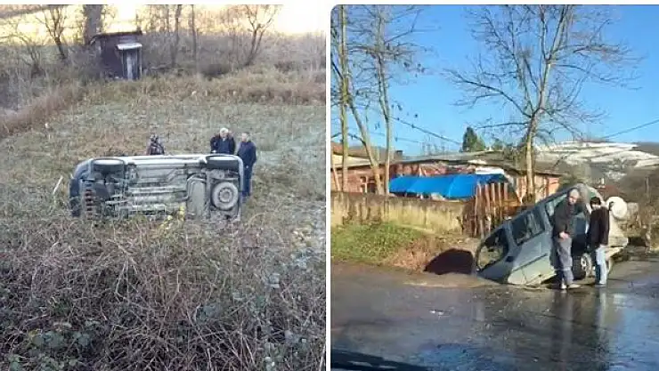 Buzlu yollarda kayan kayana