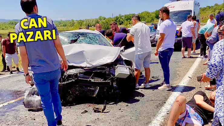 Çarpışan araçlardan biri şarampole uçtu