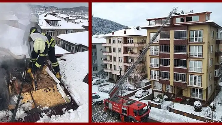 Çatı katında korkutan yangın
