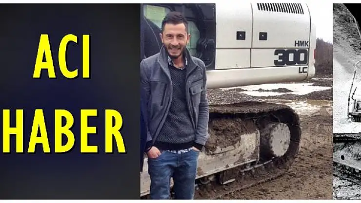 Devrilen iş makinesinin altında kaldı