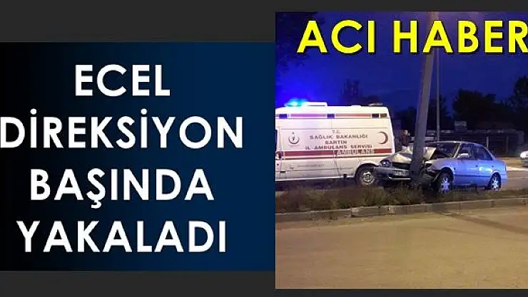 Direksiyon başında fenalaştı, direğe çarptı
