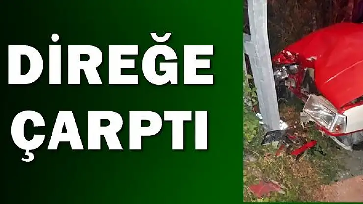 Elektrik direğine çarptı