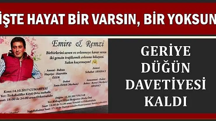 Geriye düğün davetiyeleri kaldı
