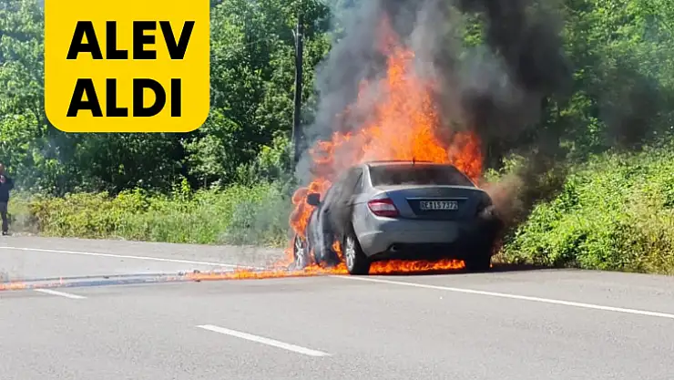 Gurbetçinin aracı alev aldı
