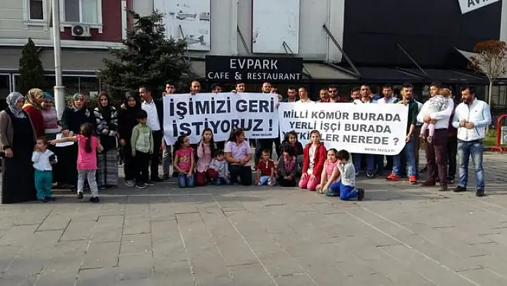 Hattat'ın işten çıkardığı madenciler eylem yaptı