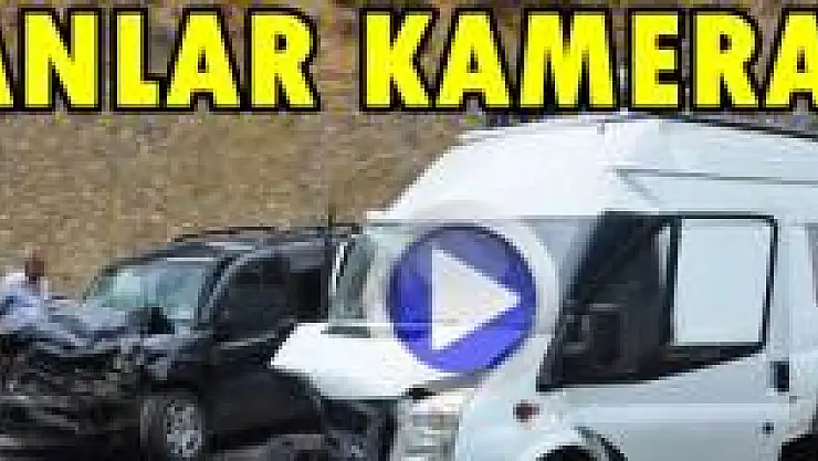 İki araç kafa kafaya böyle çarpıştı