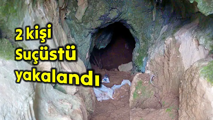 İki kişi mağarada yakalandı