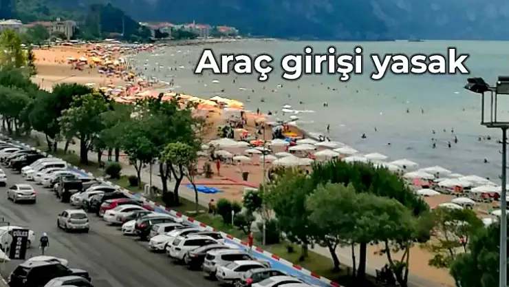 İnkumu araç girişine kapatıldı