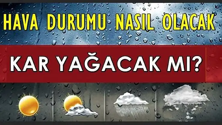 İşte 5 günlük hava tahmini