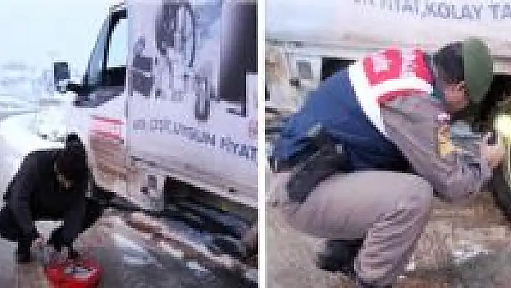 Jandarma Kış Lastiği kontrolü yaptı