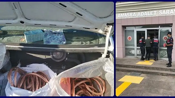 Kablo hırsızı jandarmadan kaçamadı