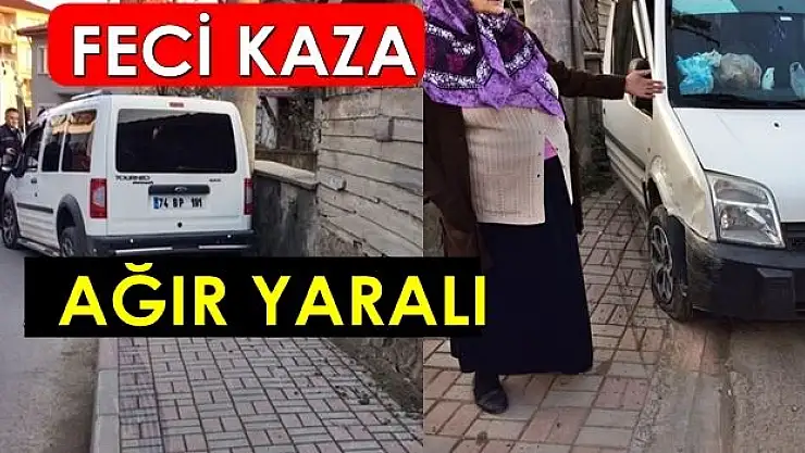 Kaldırımdaki kadına araba çarptı