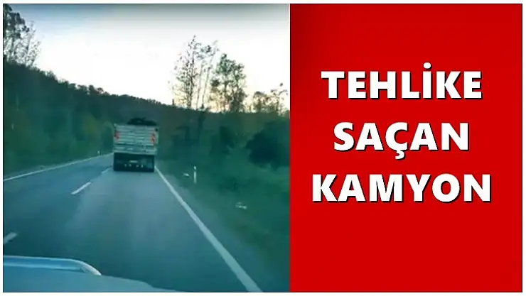 Kamyonun tehlike saçtığı anlar kamerada