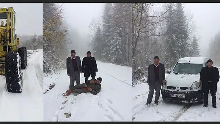 Kar nedeniyle o köyde yollar kapandı