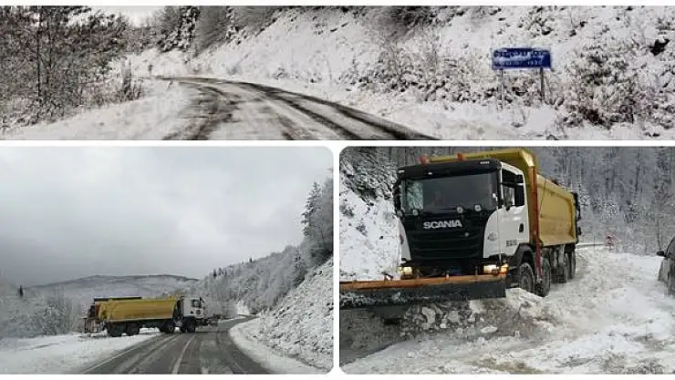 Kar yağışı etkili oldu, ekipler yolu açtı