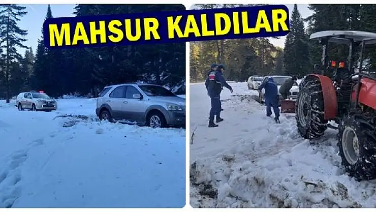 Kara saplanan şahıslar ormanda mahsur kaldı