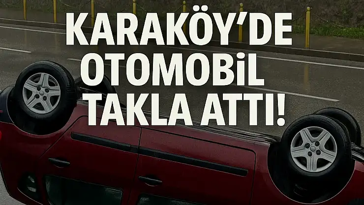 Karaköy'de otomobil takla attı!